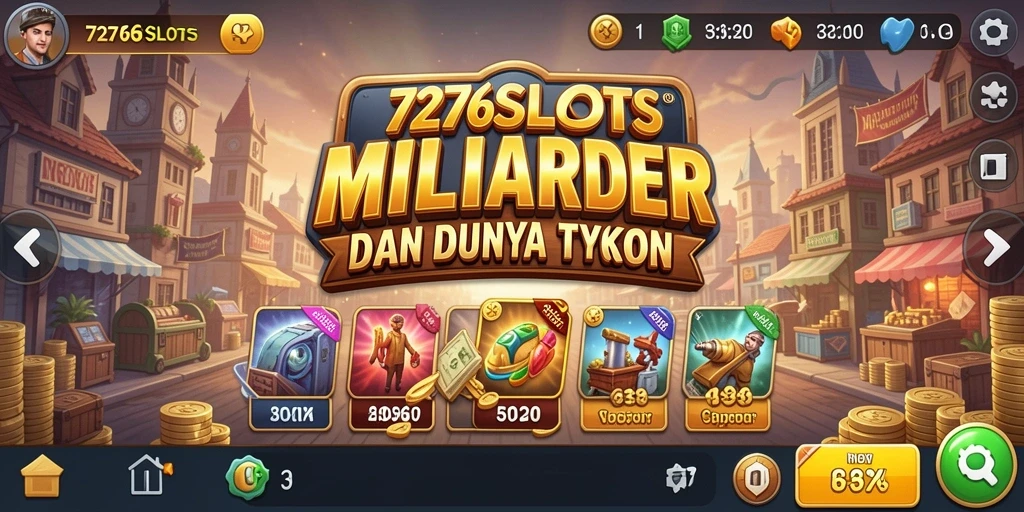 Screenshot utama gameplay 7276SLOTS dengan elemen Tycoon yang menarik.