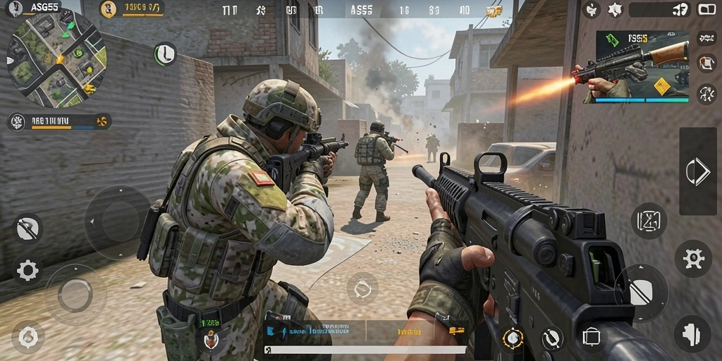 Gameplay mengesankan dalam ASG55 dengan pertempuran yang intens.