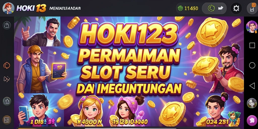 Tampilan gameplay menarik HOKI123 dengan berbagai slot pilihan.