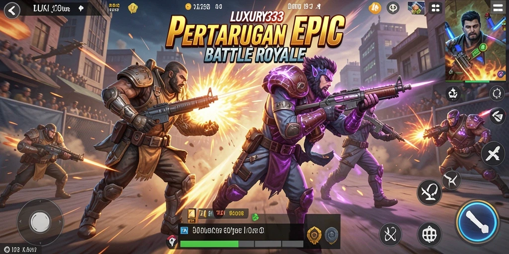 Tampilan seru dari gameplay LUXURY333 dalam pertempuran Battle Royale.