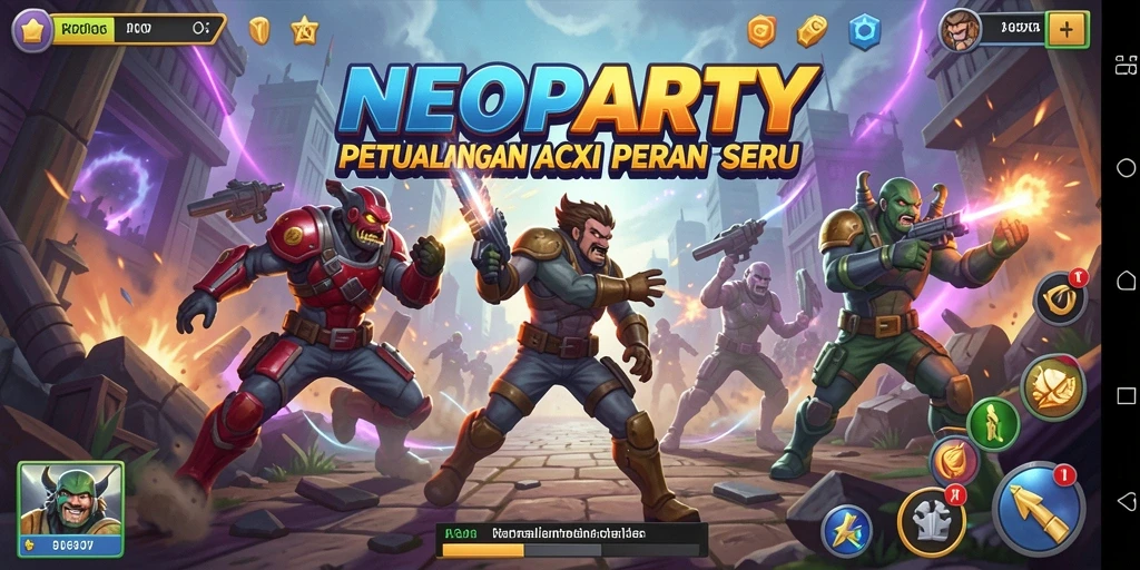 Tangkapan layar menampilkan aksi seru dalam permainan ARPG NEOPARTY.