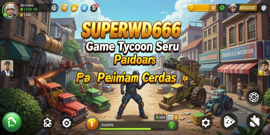 Screenshot gameplay SUPERWD666 yang menunjukkan manajemen bisnis yang seru.