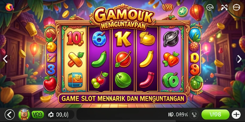 Screenshot V98 menampilkan keseruan permainan slot yang menawan.